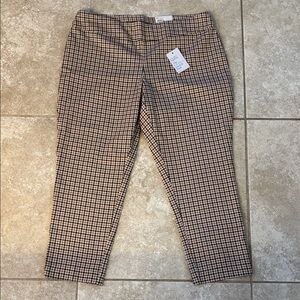 Croft & Barrow Checkered Straight Leg Pants - Navy Red and Tan